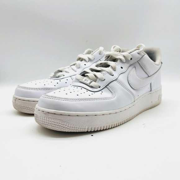 Nike Air Force 1 Mens 10 White Leather Low Shoes '07 CW2288 111 Sneakers Trainer - Picture 4 of 9